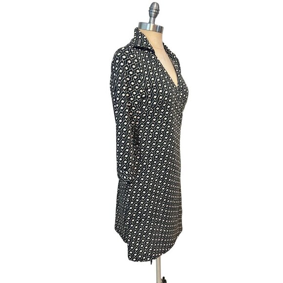 Julie Brown NYC Womens Geometric Print Wrap Dress 3/4 Sleeve Medium - Picture 2 of 5